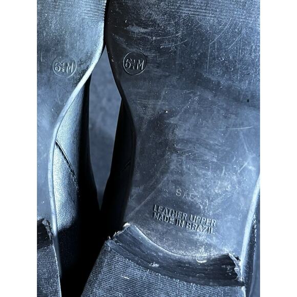 Vintage 90s Y2K STUDIO WORKS Tall Black Leather Square Toe Boots Women’s 6.5 M - Picture 5 of 8